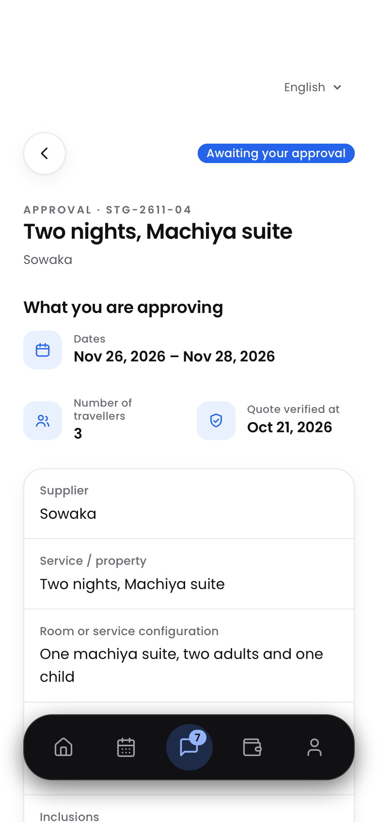 STAYGO Concierge: approval screen