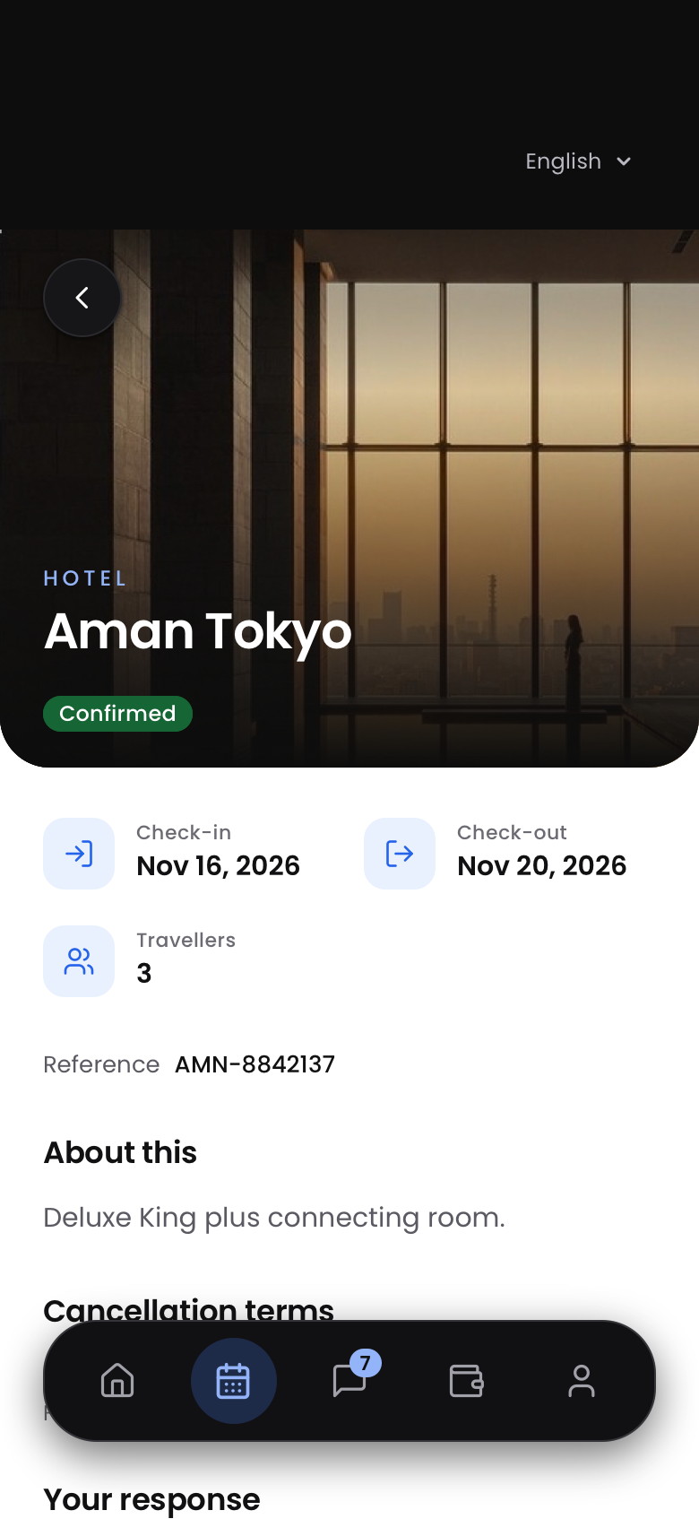 STAYGO Concierge: hotel arrangements screen